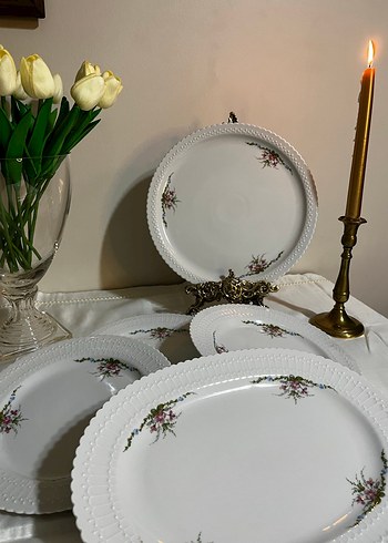 Alman damga 6 kişilik servis takımı Çiçek Desenli Porselen - Görsel 4