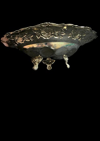 Gümüş kaplama Çiçek Desenli Parlak şekerlik - Görsel 2