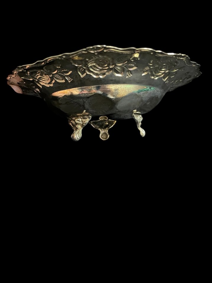 Gümüş kaplama Çiçek Desenli Parlak şekerlik - Görsel 2