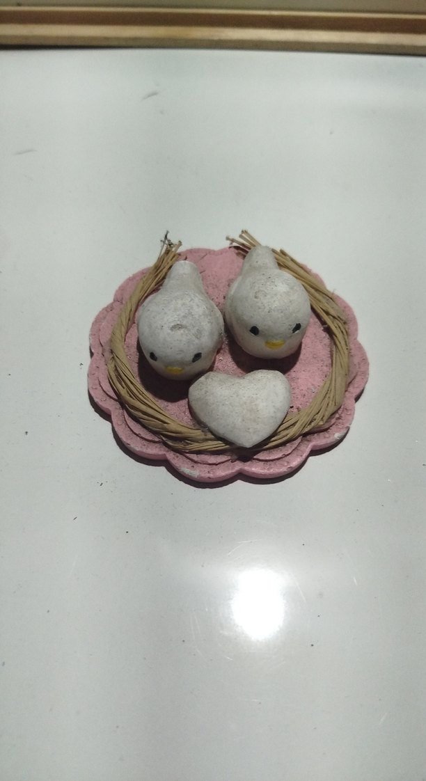 Pembe Pastel Kuş Figürlü Süs 9cm - Görsel 3