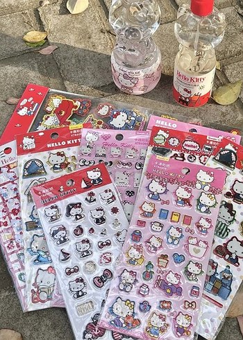Renkli Hello Kitty Çıkartma Seti