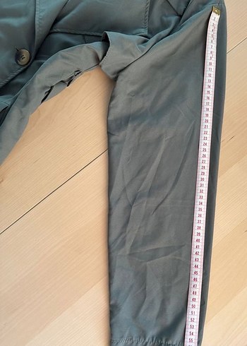 l Beden haki Renk Düğmeli Uzun Kesim Kadın Trençkot