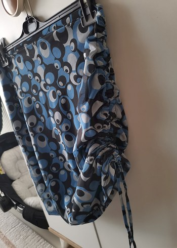 Mavi Mini Baskılı Kadın Tişört - Görsel 8