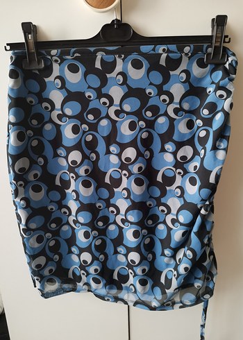 Mavi Mini Baskılı Kadın Tişört - Görsel 6