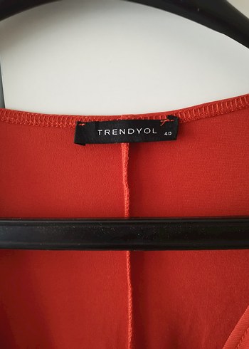 Kiremit rengi V Yaka Drapeli Uzun Kollu Bluz - Görsel 3