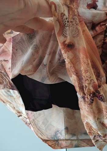 Drapeli Askılı Midi Bohem Elbise - Görsel 4