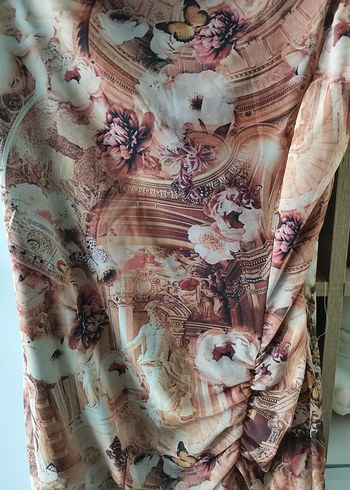 Drapeli Askılı Midi Bohem Elbise - Görsel 2