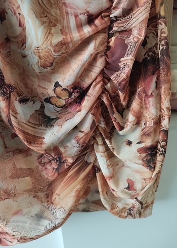 Drapeli Askılı Midi Bohem Elbise - Görsel 3