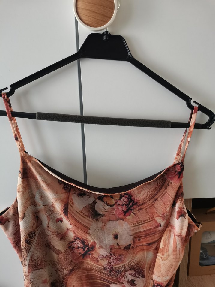 Drapeli Askılı Midi Bohem Elbise - Görsel 5