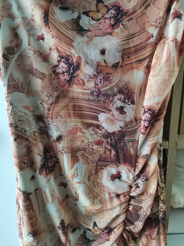 Drapeli Askılı Midi Bohem Elbise - Görsel 2