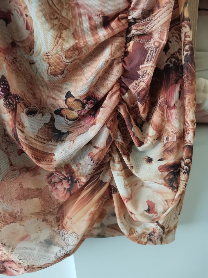 Drapeli Askılı Midi Bohem Elbise - Görsel 3