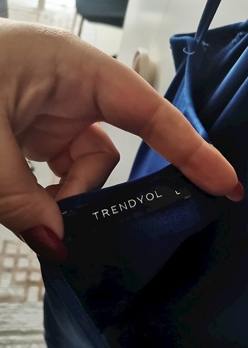 Askılı Lacivert Midi Elbise - Görsel 5