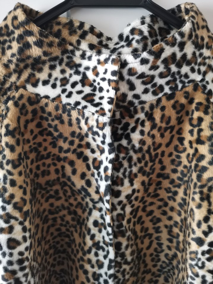 Leopar Desenli Kısa Suni Kürk Ceket - Görsel 2