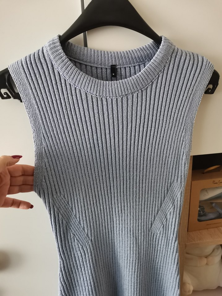 Bebe mavisi Triko Midi Elbise - Görsel 2