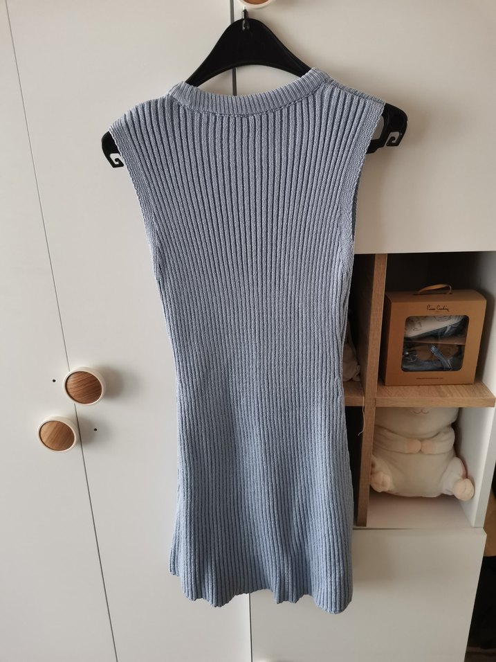 Bebe mavisi Triko Midi Elbise - Görsel 4