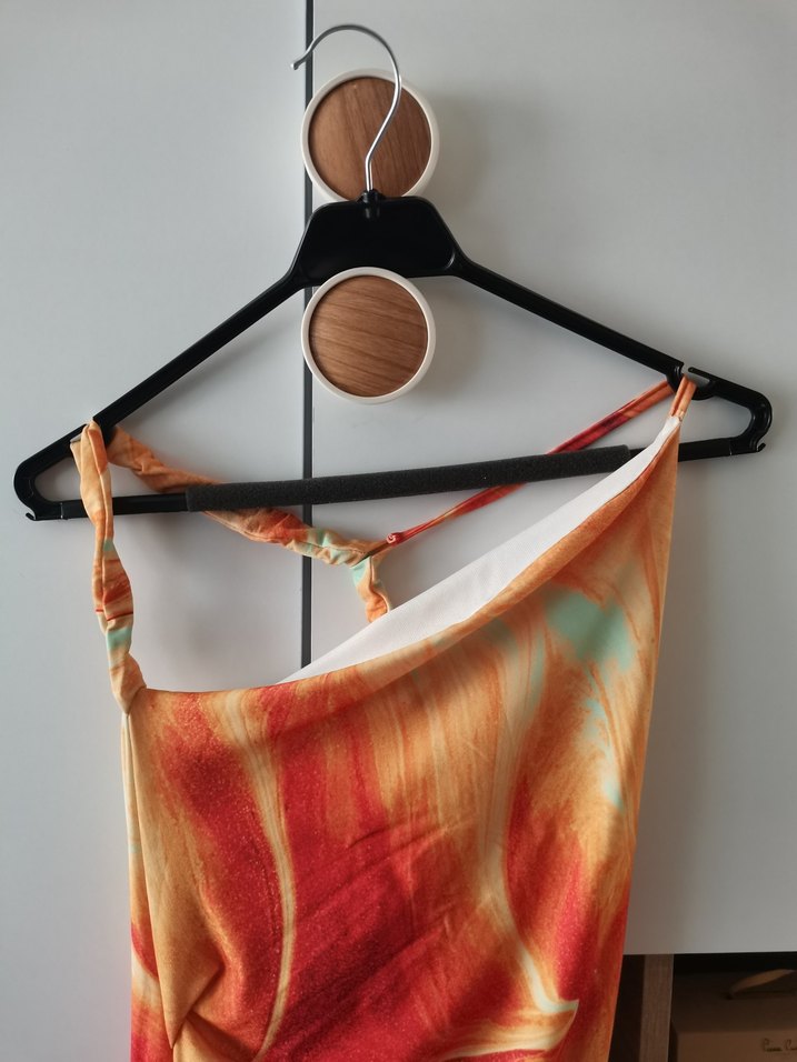 Kadın Çok Renkli Drapeli Uzun Elbise - Görsel 2