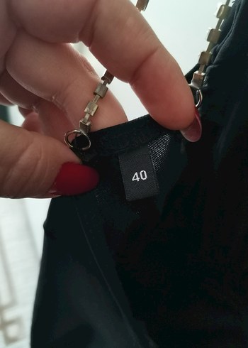 Drapeli Siyah Uzun V Yakalı Strappy Elbise - Görsel 9