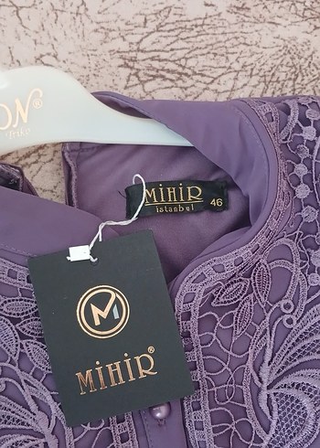 46 Beden Mor Nakışlı Uzun Kollu Bohem Elbise