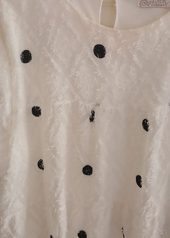 Nakışlı Beyaz Hamile Bluzu