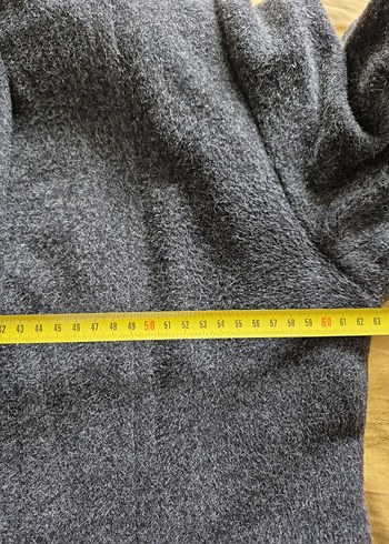 52 Beden gri Renk Düğmeli Uzun Koyu Gri Kaban