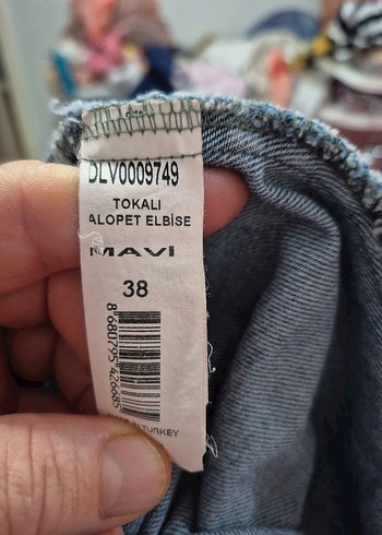 mavi marka kot elbise - Görsel 7