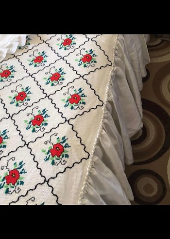 el emegi göz nuru işleme yatak örtüsü 190/ 140 cm - Görsel 4