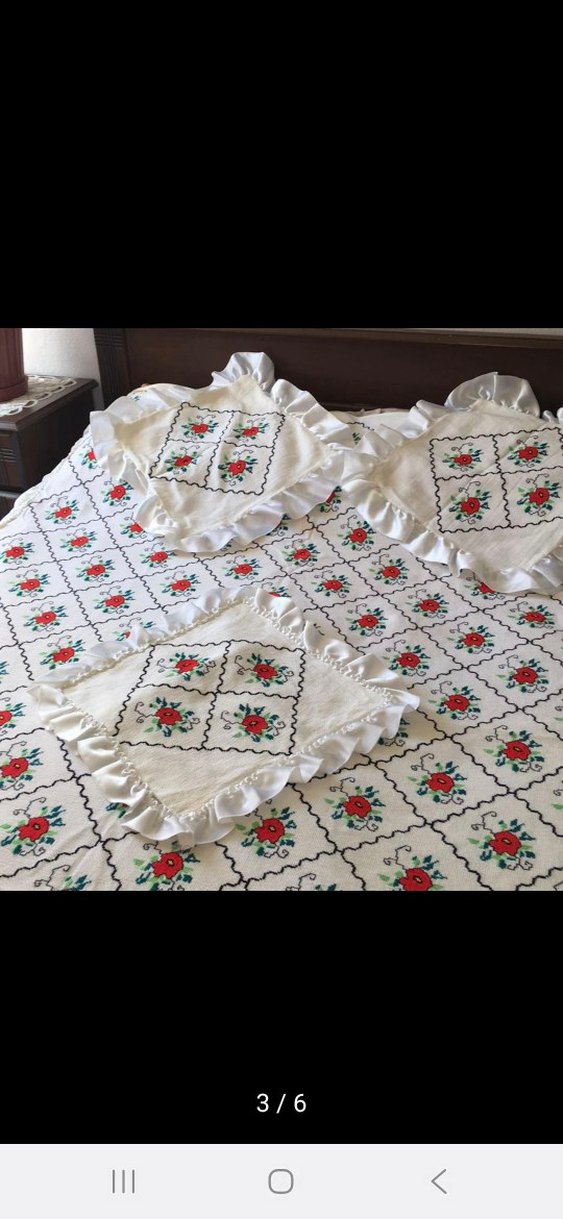 el emegi göz nuru işleme yatak örtüsü 190/ 140 cm - Görsel 3