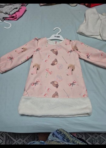 Kız Çocuk Pembe Tüylü Bolero Set - Görsel 3