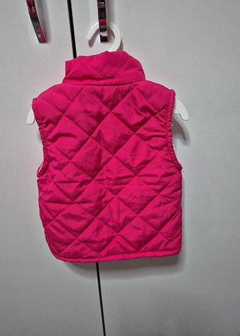 Kız Çocuk Pembe Fermuarlı Yelek - Görsel 2