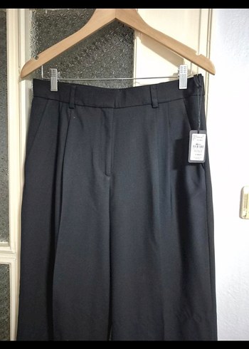 Siyah Kadın Midi Kumaş Pantolon - Görsel 2