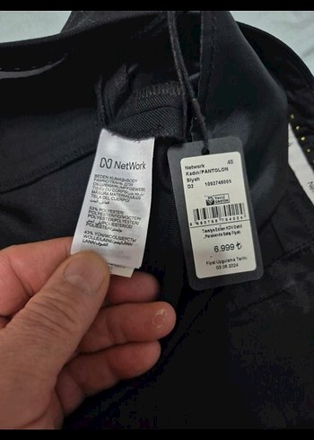 Siyah Kadın Midi Kumaş Pantolon - Görsel 5