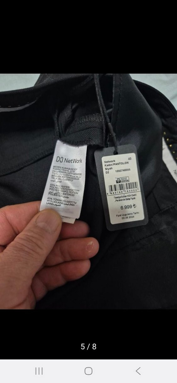 Siyah Kadın Midi Kumaş Pantolon - Görsel 5