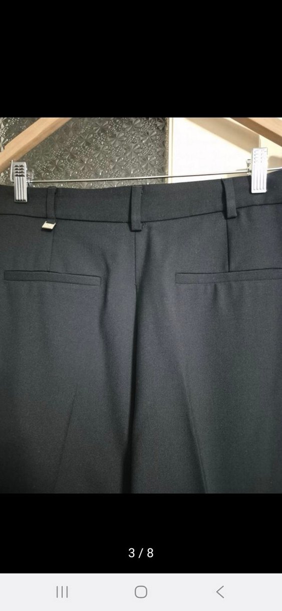 Siyah Kadın Midi Kumaş Pantolon - Görsel 3