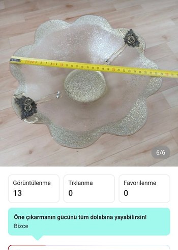 Bej Çiçek Desenli Dekoratif Tabak - Görsel 7