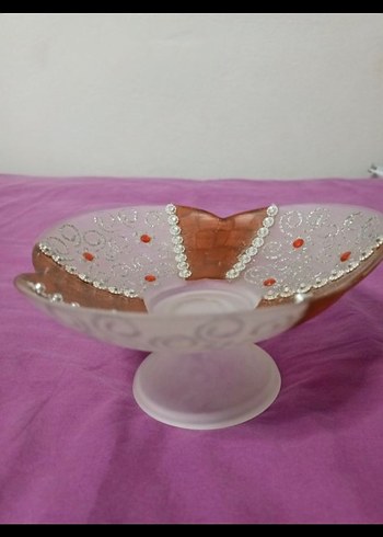 Nakışlı Bej Dekoratif Tabak - Görsel 2