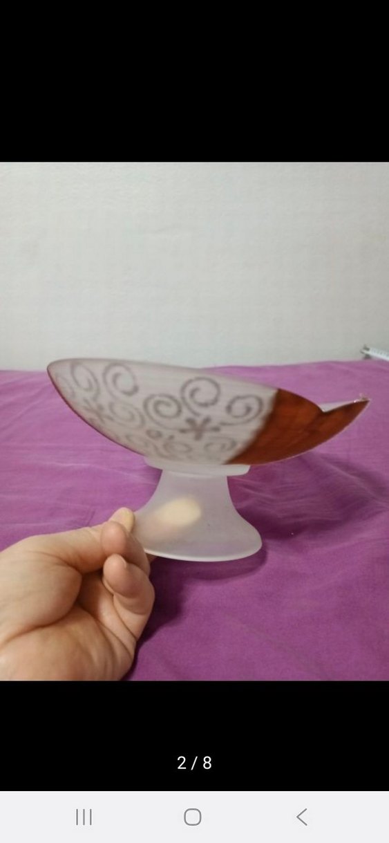 Nakışlı Bej Dekoratif Tabak - Görsel 3