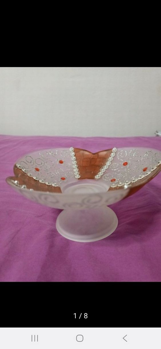 Nakışlı Bej Dekoratif Tabak - Görsel 2