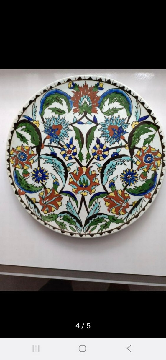 Çiçek Desenli Çok Renkli Tabak - Görsel 4