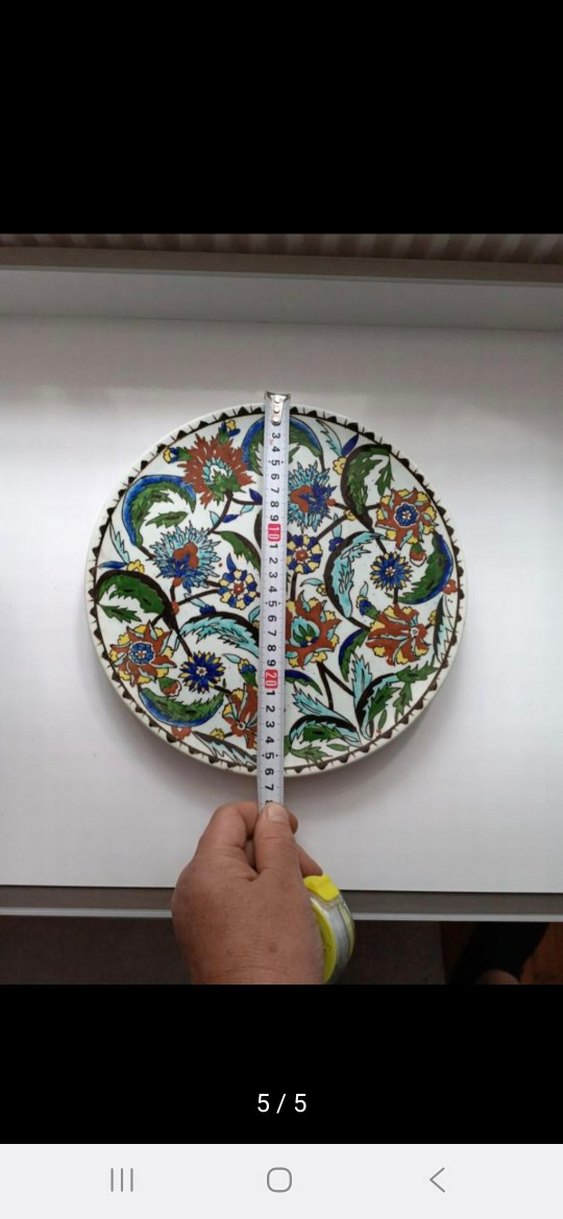 Çiçek Desenli Çok Renkli Tabak - Görsel 5