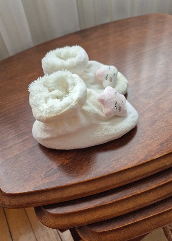 Kız Çocuk Beyaz Nakışlı Sıcak Terlik - Görsel 2