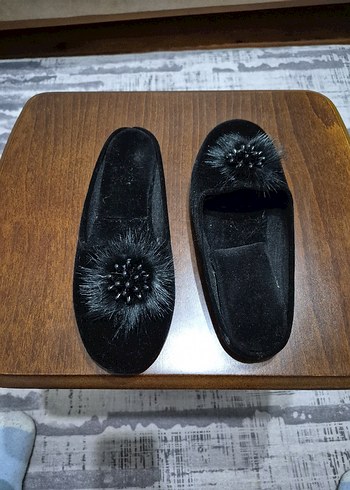 Siyah Kürklü Kadın Terlik Platform Topuklu - Görsel 4