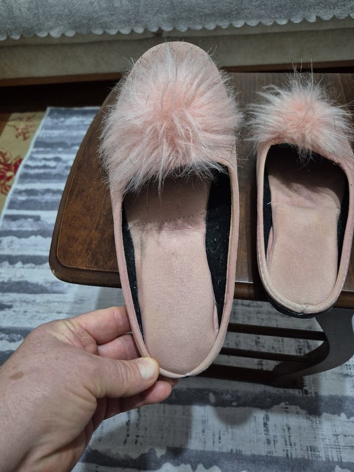 Pembe Kürklü Kadın Terlik - Görsel 5