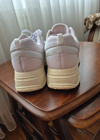 Beyaz Platform Topuklu Spor Ayakkabı - Görsel 3