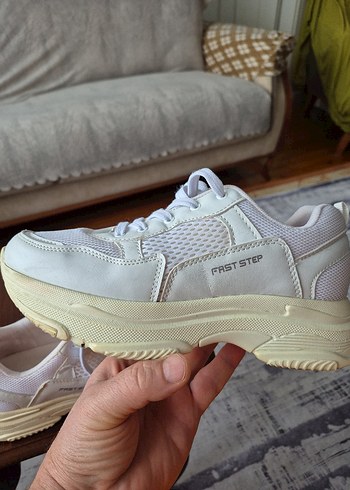 Beyaz Platform Topuklu Spor Ayakkabı - Görsel 4