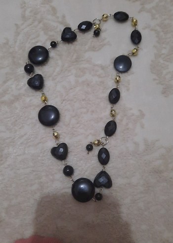 Uzun Gold Boncuklu Bohem Kadın Kolye - Görsel 2