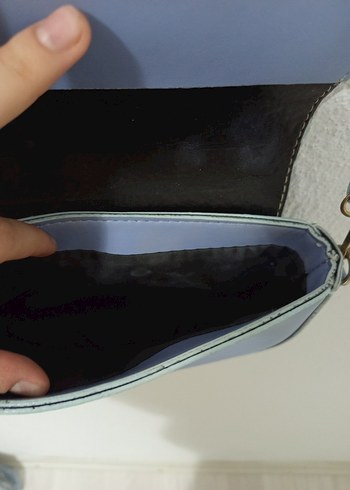 Mavi Süet Tokalı Kadın Çanta - Görsel 4