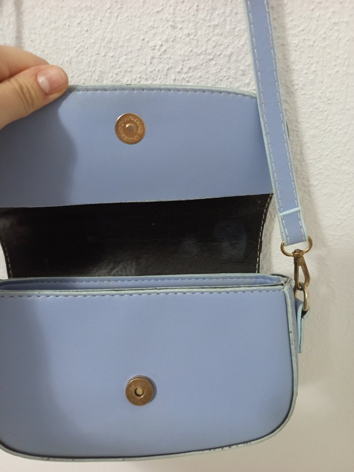 Mavi Süet Tokalı Kadın Çanta - Görsel 3