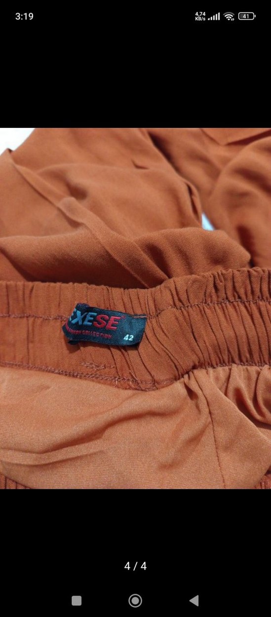 Kadın kiremit rengi Uzun Salaş Etek - Görsel 4