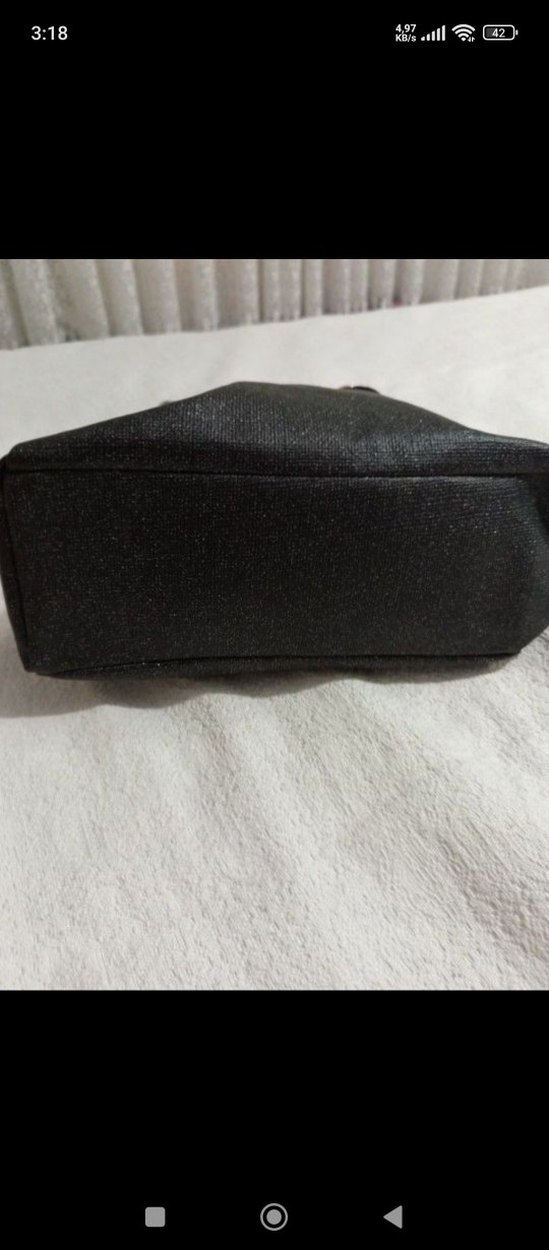 Zincir Detaylı Siyah Deri Kadın Çanta - Görsel 4