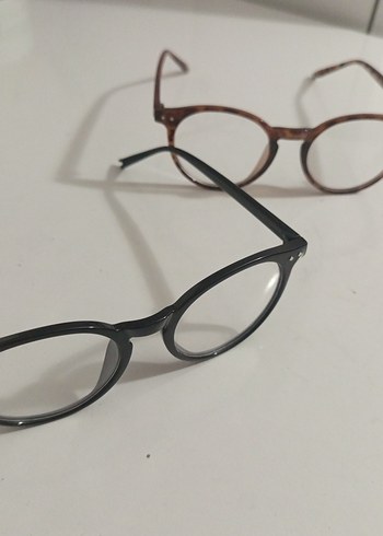 Klasik Tarz Kadın Şeffaf Kahverengi Gözlük ikili - Görsel 2
